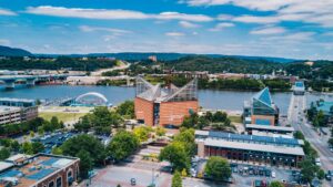 aerial photography of city buildings