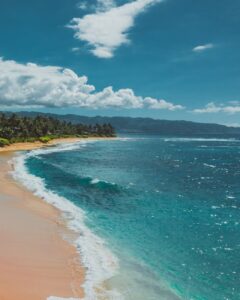 seascape scenery under blue sky of Honolulu which is one of the coolest cities in the United States